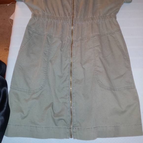 COPY - Army Green, Zip-up Dress - Picture 2 of 4